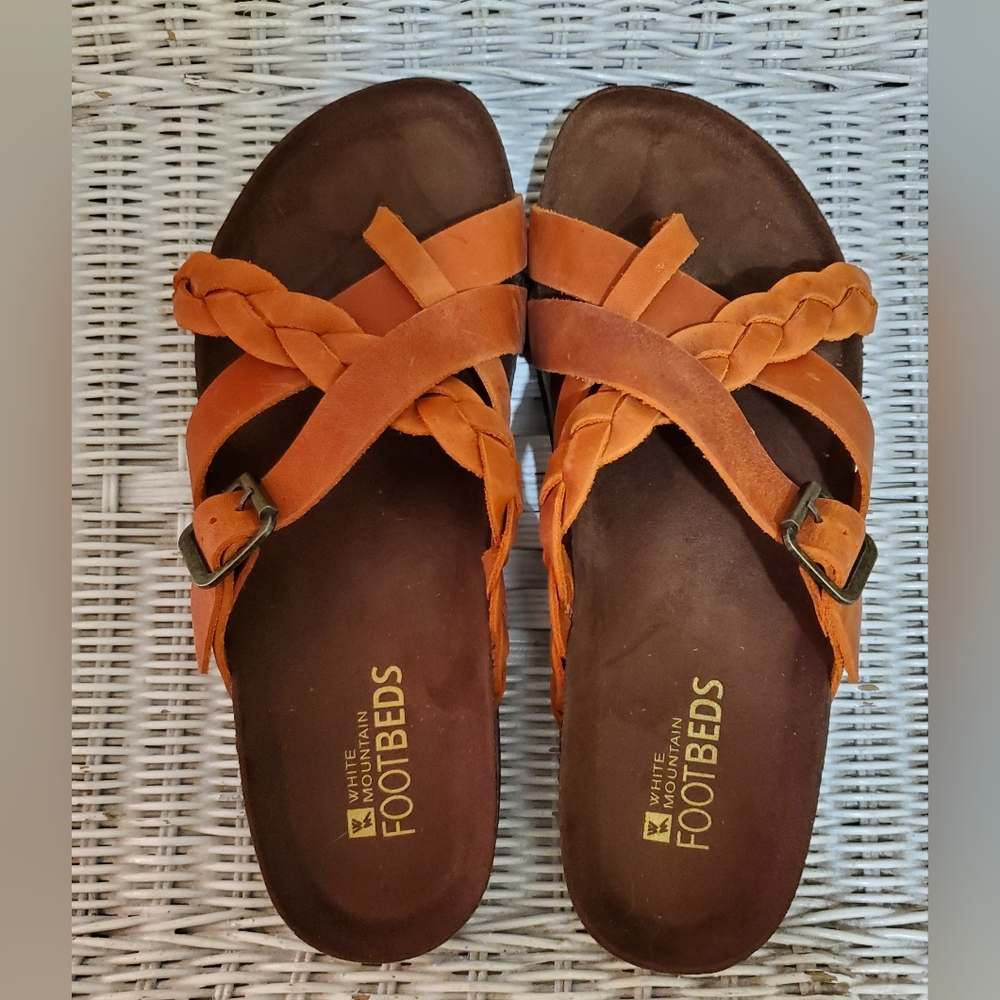 White Mountain Rust Sandals 9